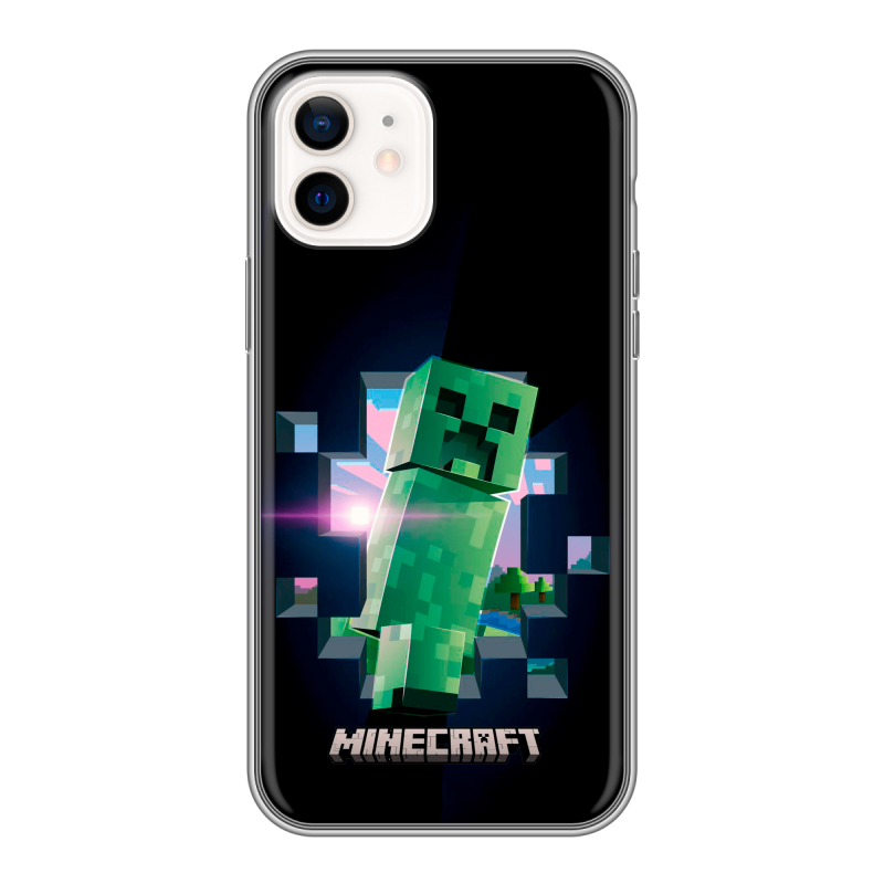 Силиконовый чехол на Iphone 12 с принтом Майнкрафт Minecraft Силиконовый чехол на Iphone 12 с принтом Майнкрафт Minecraft