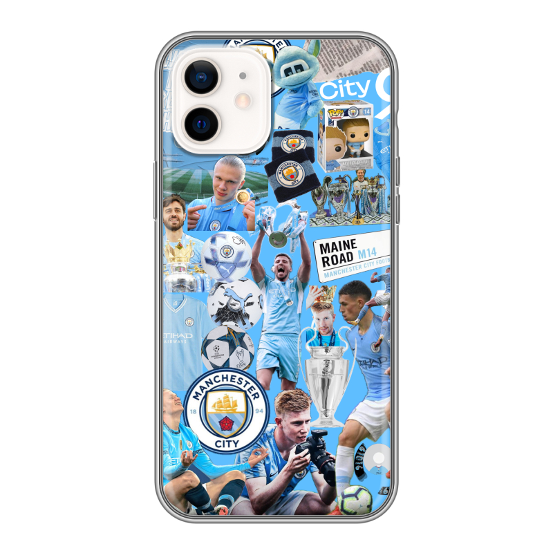 Силиконовый чехол на Iphone 12 с принтом Man City Манчестер Сити Силиконовый чехол на Iphone 12 с принтом Man City Манчестер Сити