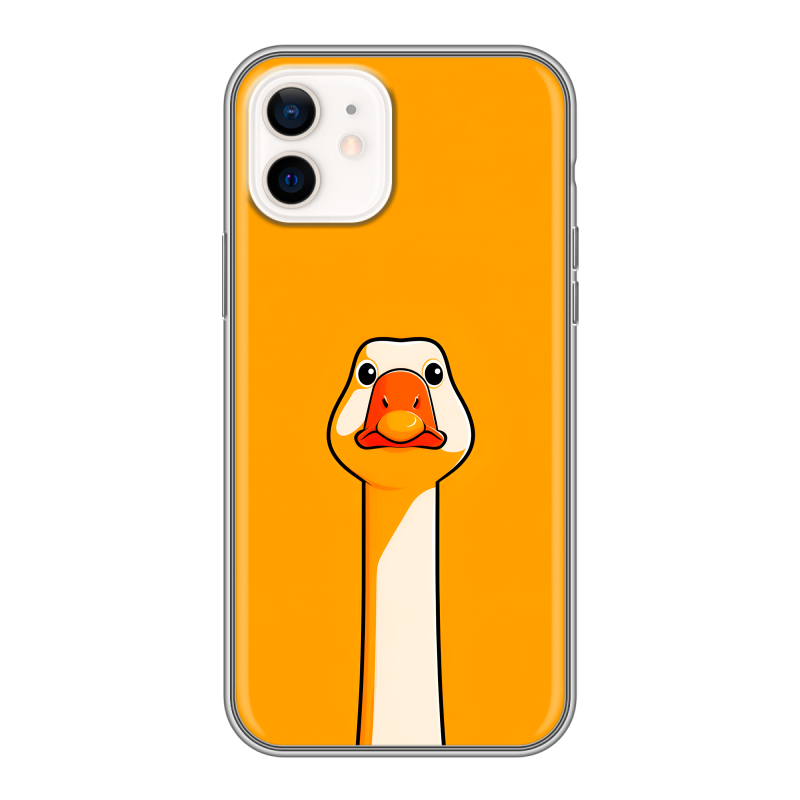 Силиконовый чехол на Iphone 12 с принтом Смешная утка Силиконовый чехол на Iphone 12 с принтом Смешная утка