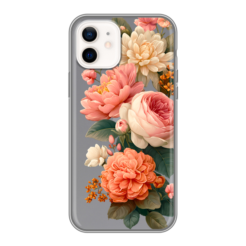 Силиконовый чехол на Iphone 12 с принтом цветы Силиконовый чехол на Iphone 12 с принтом цветы