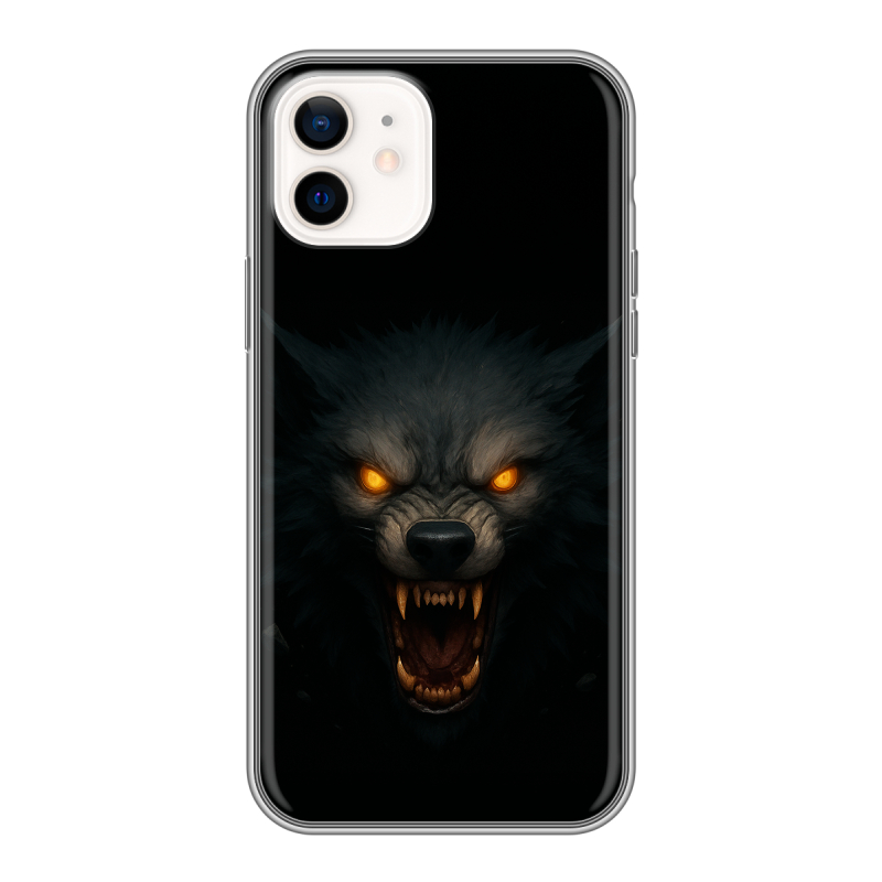Силиконовый чехол на Iphone 12 с принтом Волк Силиконовый чехол на Iphone 12 с принтом Волк