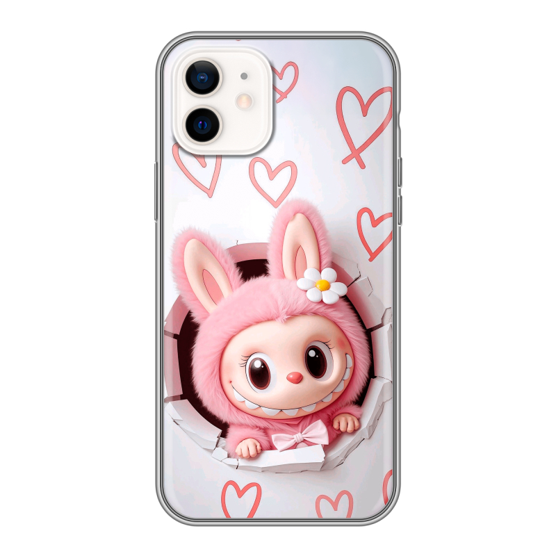 Силиконовый чехол на Iphone 12 с принтом Labubu Лабубу Силиконовый чехол на Iphone 12 с принтом Labubu Лабубу