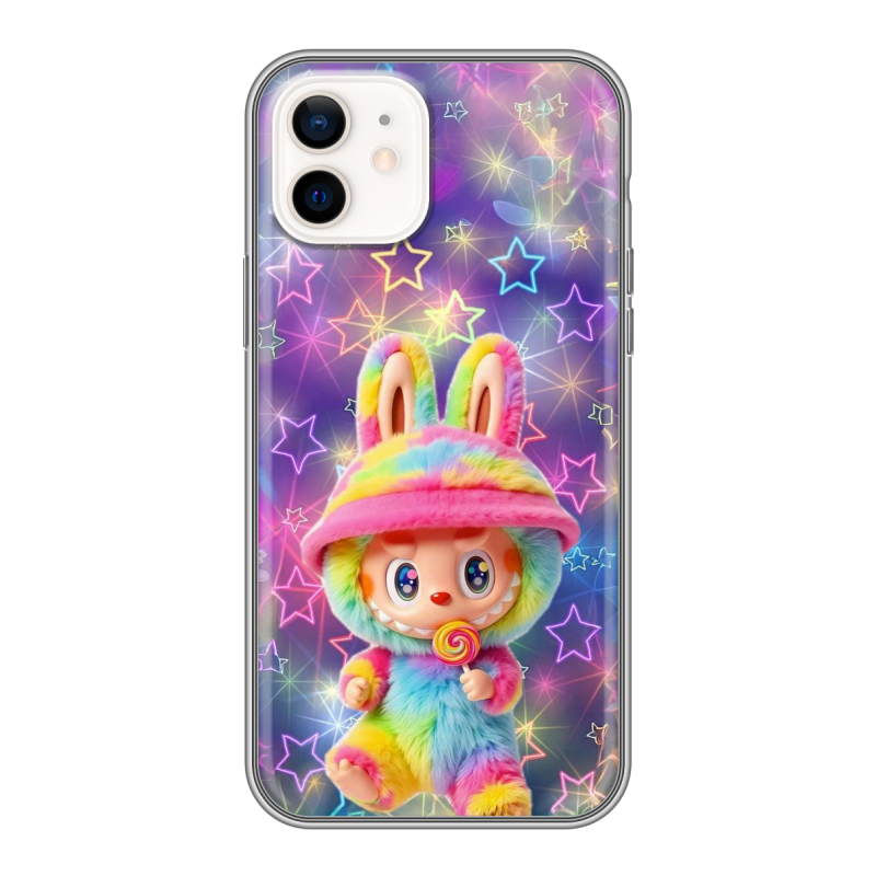 Силиконовый чехол на Iphone 12 с принтом Labubu Лабубу Силиконовый чехол на Iphone 12 с принтом Labubu Лабубу