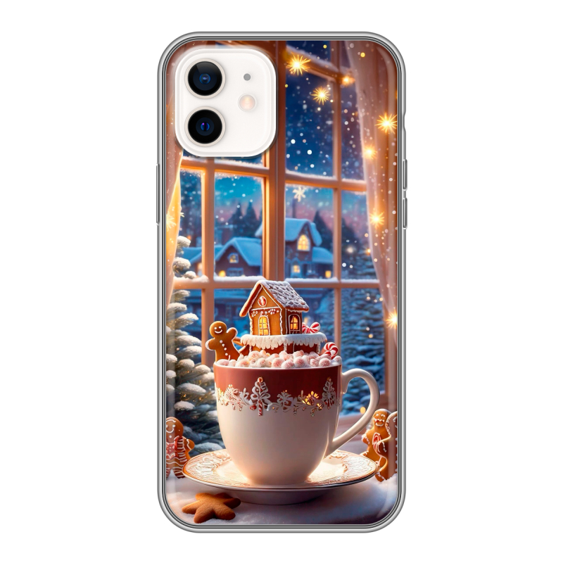Силиконовый чехол на Iphone 12 с принтом Новый год Силиконовый чехол на Iphone 12 с принтом Новый год