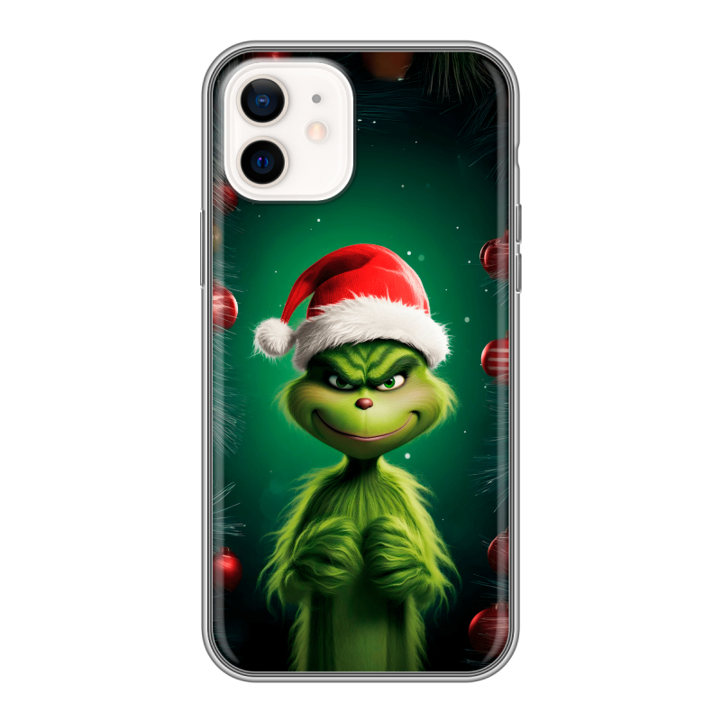 Силиконовый чехол на Iphone 12 с принтом Гринч Новый год Рождество Силиконовый чехол на Iphone 12 с принтом Гринч Новый год Рождество