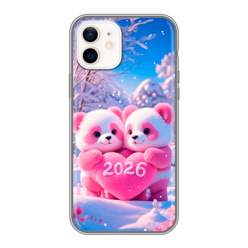 Силиконовый чехол на Iphone 12 с принтом Новый год Силиконовый чехол на Iphone 12 с принтом Новый год