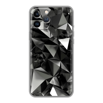 Силиконовый чехол на Iphone 12 Pro Max с принтом Черные кристаллы Силиконовый чехол на Iphone 12 Pro Max с принтом Черные кристаллы