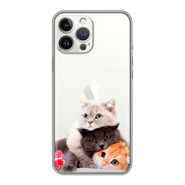 Силиконовый чехол на Iphone 12 Pro Max с принтом Кошки Силиконовый чехол на Iphone 12 Pro Max с принтом Кошки