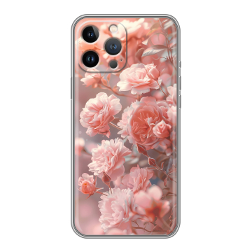 Силиконовый чехол на Iphone 12 Pro Max с принтом Розовые розы Силиконовый чехол на Iphone 12 Pro Max с принтом Розовые розы