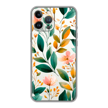Силиконовый чехол на Iphone 12 Pro Max с принтом Цветы паттерн
