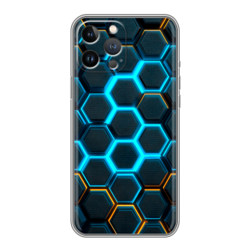 Силиконовый чехол на Iphone 12 Pro Max с принтом Неоновые соты