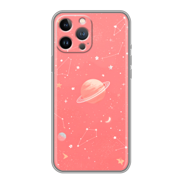 Силиконовый чехол на Iphone 12 Pro Max с принтом Розовый космос
