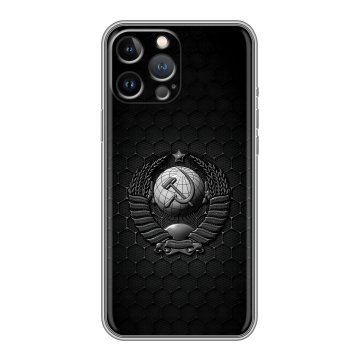 Силиконовый чехол на Iphone 12 Pro Max с принтом Герб Флаг СССР Силиконовый чехол на Iphone 12 Pro Max с принтом Герб Флаг СССР