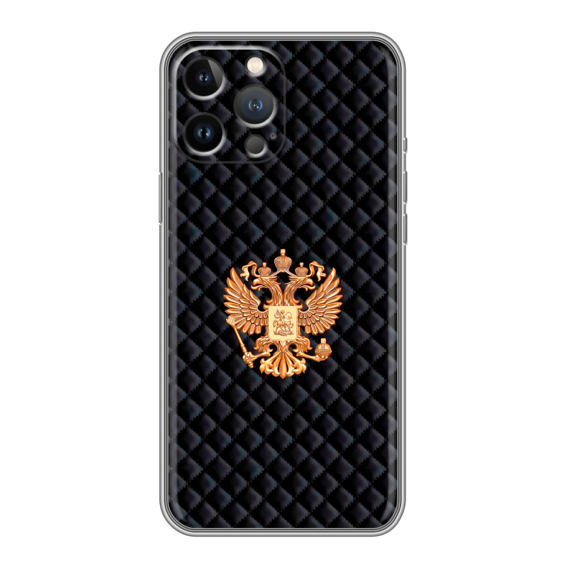 Силиконовый противоударный чехол на Iphone 12 Pro Max с принтом Герб России принт Силиконовый противоударный чехол на Iphone 12 Pro Max с принтом Герб России принт