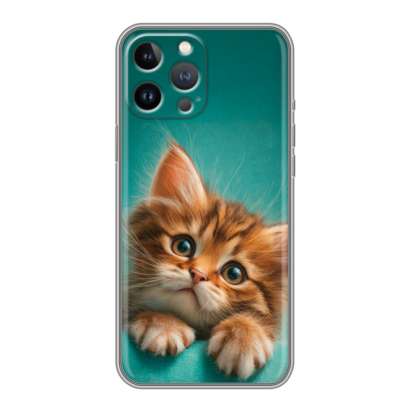 Силиконовый чехол на Iphone 12 Pro Max с принтом котенок Силиконовый чехол на Iphone 12 Pro Max с принтом котенок