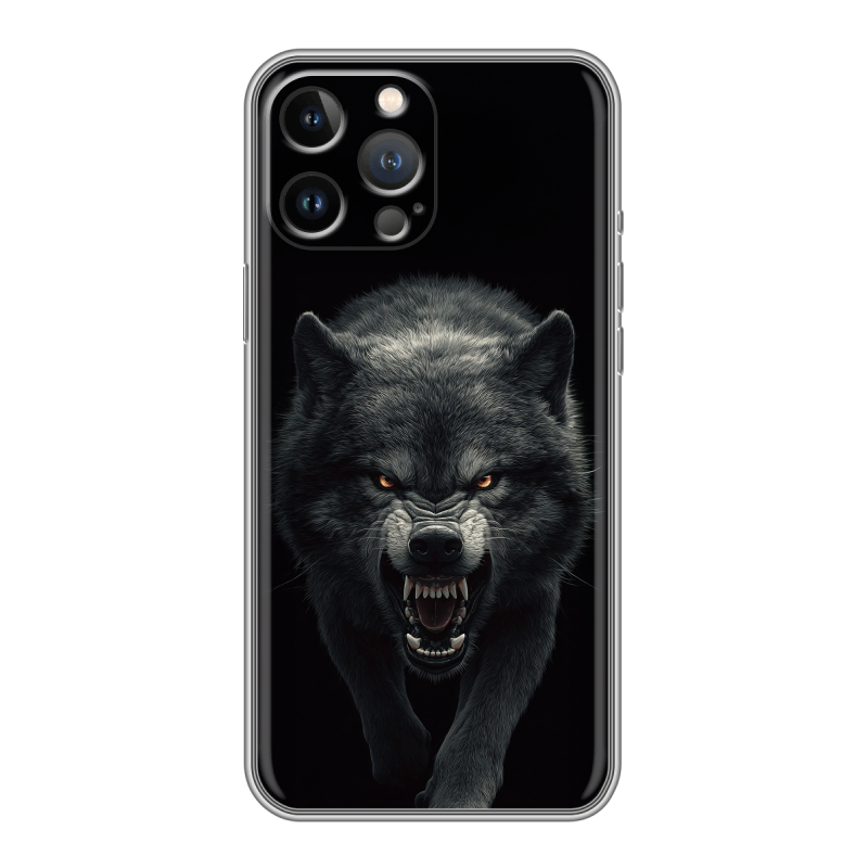 Силиконовый противоударный чехол на Iphone 12 Pro Max с принтом Волк Силиконовый противоударный чехол на Iphone 12 Pro Max с принтом Волк