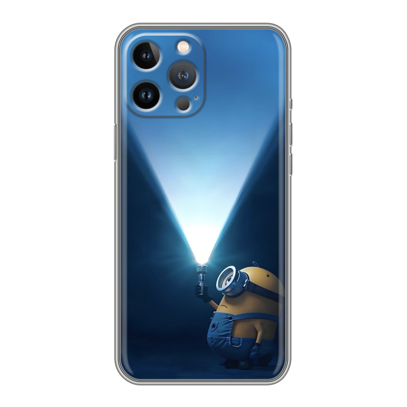 Силиконовый чехол на Iphone 12 Pro Max с принтом Миньоны Силиконовый чехол на Iphone 12 Pro Max с принтом Миньоны