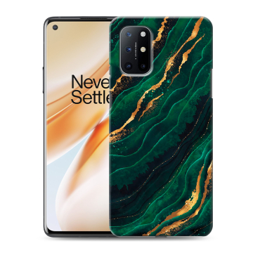 Силиконовый чехол на OnePlus 8T с принтом Мрамор зеленое золото Силиконовый чехол на OnePlus 8T с принтом Мрамор зеленое золото