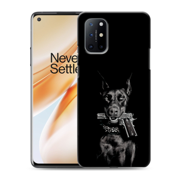 Силиконовый чехол на OnePlus 8T с принтом Доберман и пистолет Силиконовый чехол на OnePlus 8T с принтом Доберман и пистолет