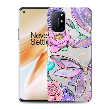 Силиконовый чехол на OnePlus 8T с принтом Бабочки и цветы