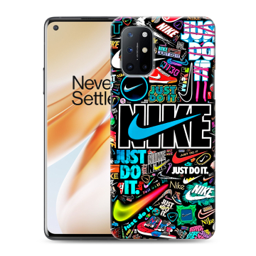 Силиконовый чехол на OnePlus 8T с принтом найк nike черный