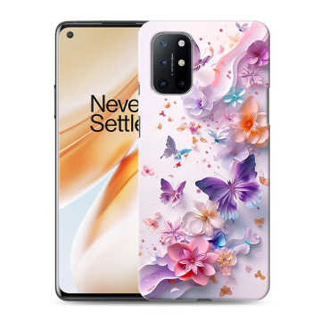 Силиконовый чехол на OnePlus 8T с принтом цветы бабочки Силиконовый чехол на OnePlus 8T с принтом цветы бабочки