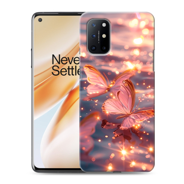 Силиконовый чехол на OnePlus 8T с принтом бабочки розовые