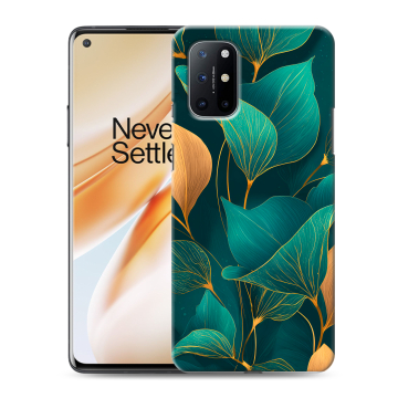 Силиконовый чехол на OnePlus 8T с принтом Листья и золото