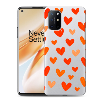 Силиконовый чехол на OnePlus 8T с принтом Сердечки