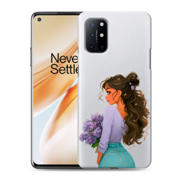 Силиконовый чехол на OnePlus 8T с принтом девушка цветы