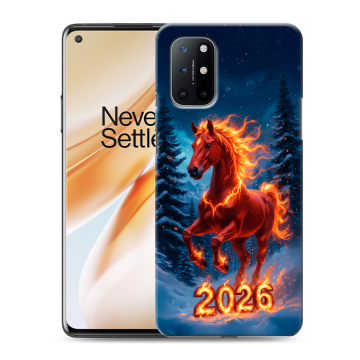 Силиконовый чехол на OnePlus 8T с принтом Новый год коня