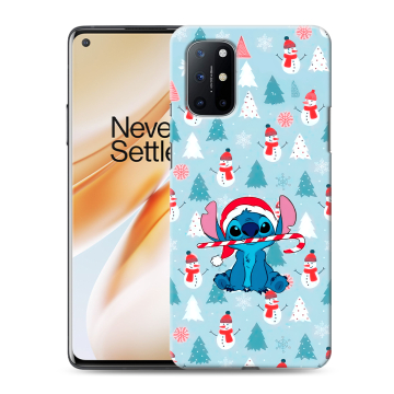 Силиконовый чехол на OnePlus 8T с принтом Стич Новый год Силиконовый чехол на OnePlus 8T с принтом Стич Новый год