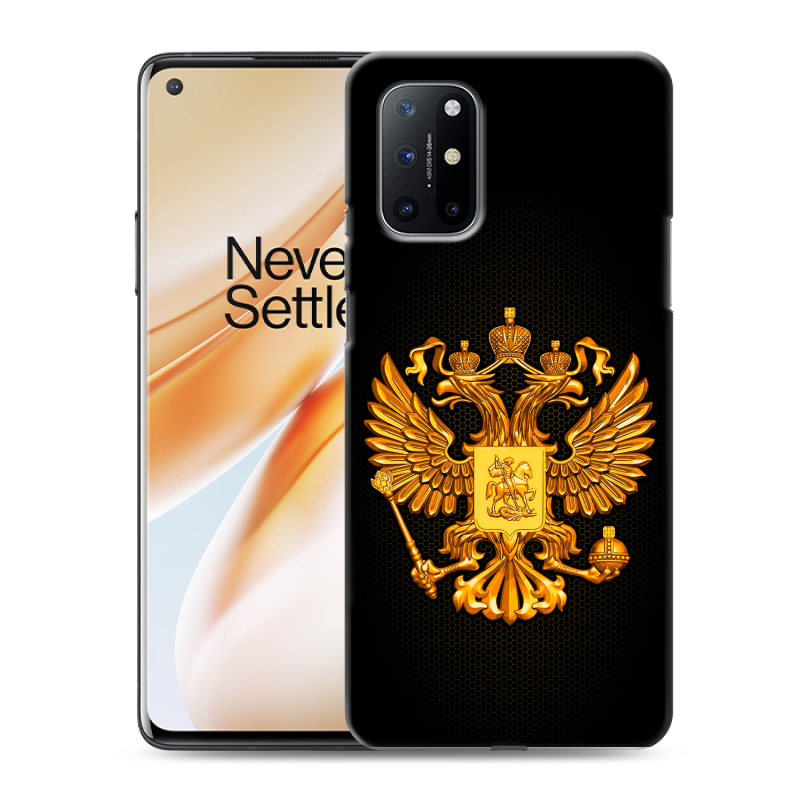Силиконовый чехол на OnePlus 8T с принтом Герб России желтый Силиконовый чехол на OnePlus 8T с принтом Герб России желтый