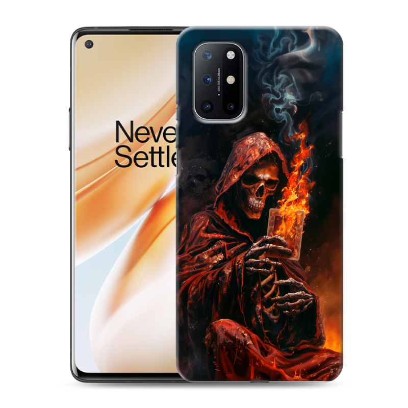 Пластиковый чехол на OnePlus 8T с принтом Скелет и карты Пластиковый чехол на OnePlus 8T с принтом Скелет и карты