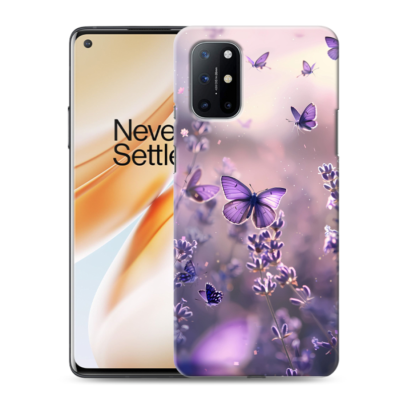 Силиконовый чехол на OnePlus 8T с принтом бабочки и лаванда Силиконовый чехол на OnePlus 8T с принтом бабочки и лаванда