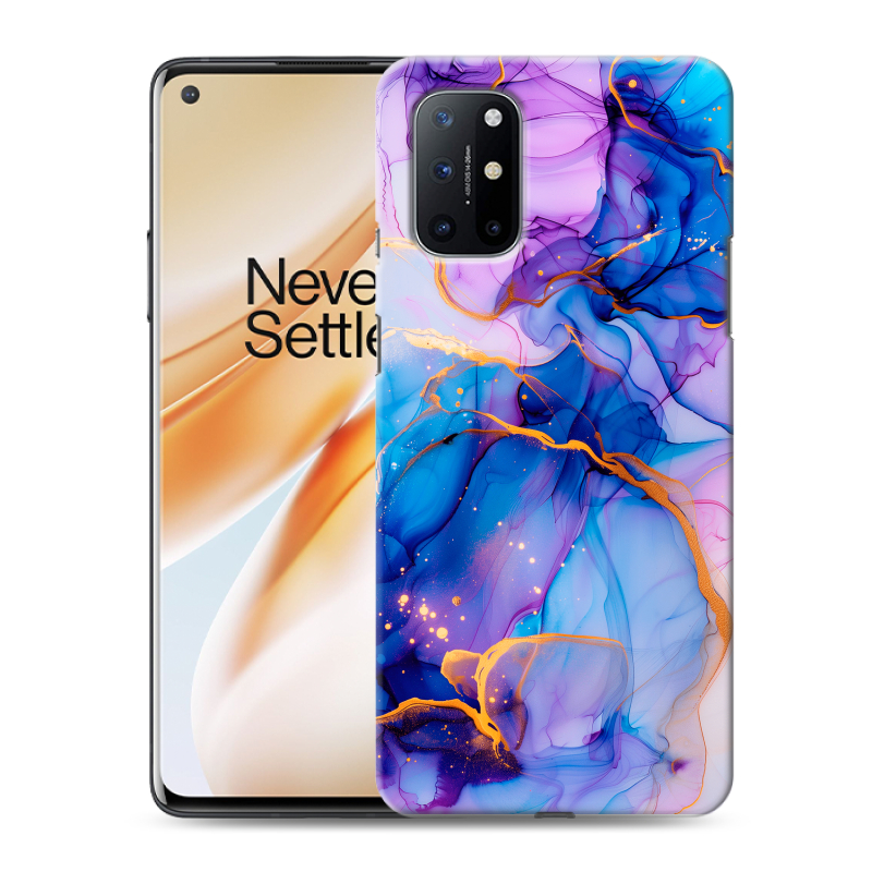 Пластиковый чехол на OnePlus 8T с принтом синий мрамор Пластиковый чехол на OnePlus 8T с принтом синий мрамор