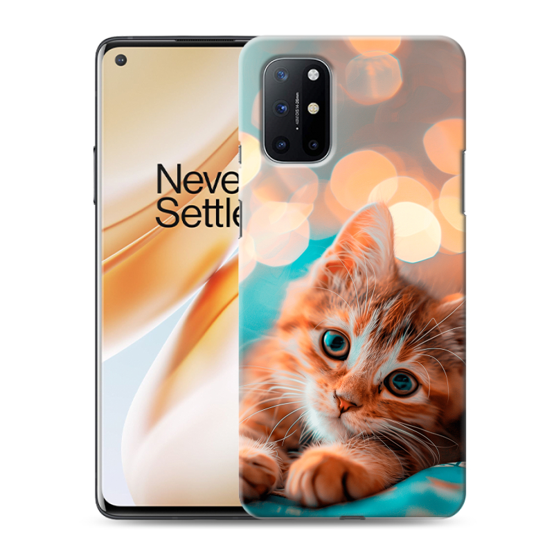 Пластиковый чехол на OnePlus 8T с принтом котик Пластиковый чехол на OnePlus 8T с принтом котик