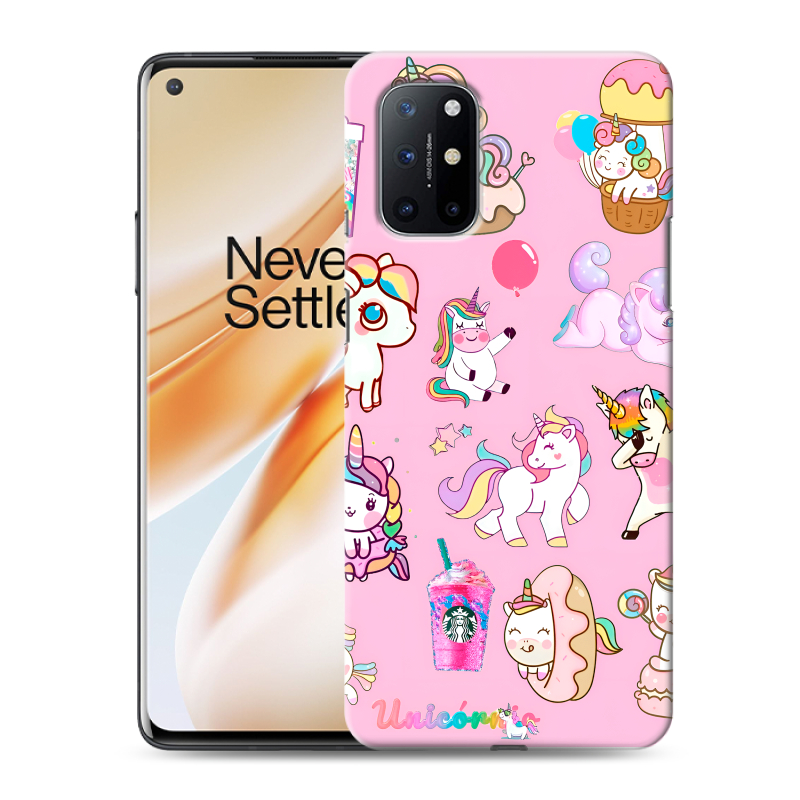 Силиконовый чехол на OnePlus 8T с принтом розовые единороги Силиконовый чехол на OnePlus 8T с принтом розовые единороги