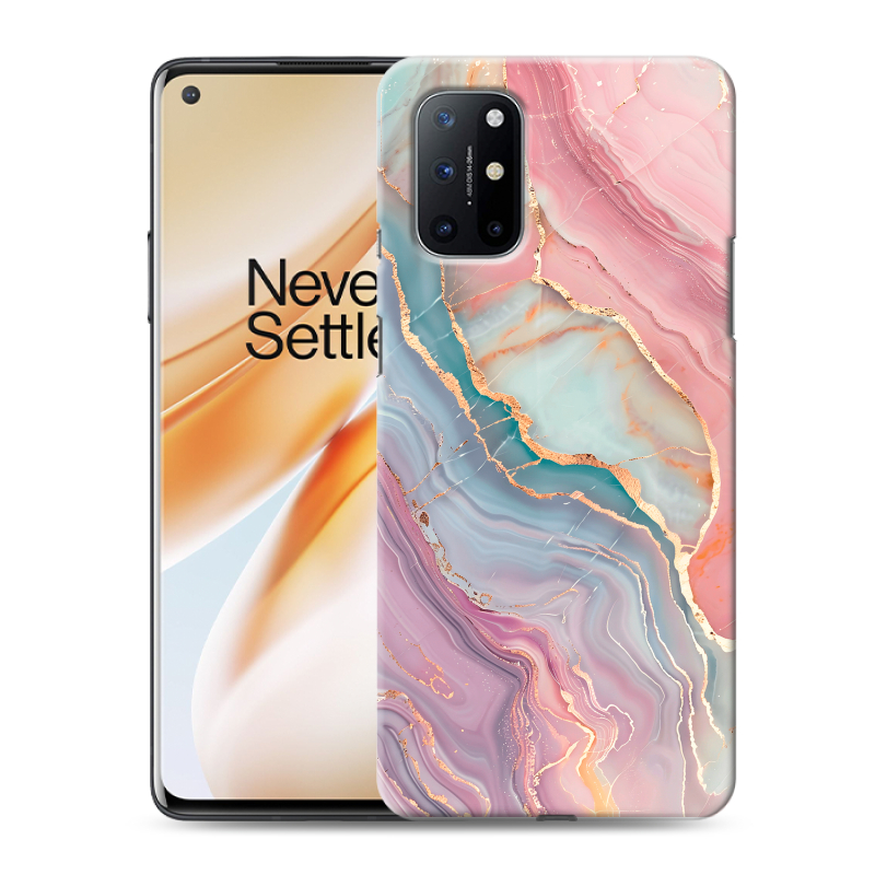 Силиконовый чехол на OnePlus 8T с принтом розовый мрамор Силиконовый чехол на OnePlus 8T с принтом розовый мрамор