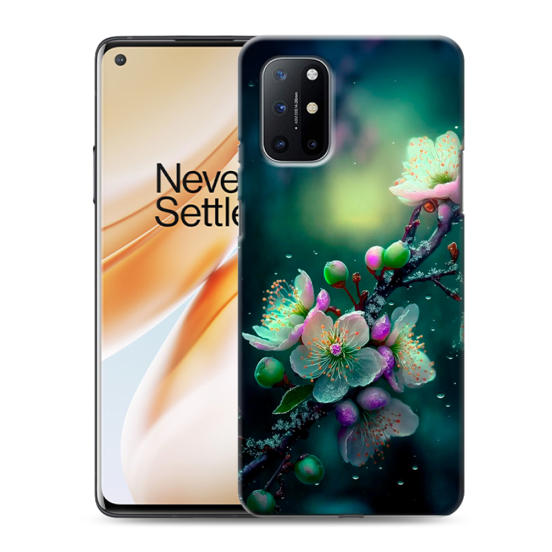 Пластиковый чехол на OnePlus 8T с принтом Цветы и мрамор Пластиковый чехол на OnePlus 8T с принтом Цветы и мрамор