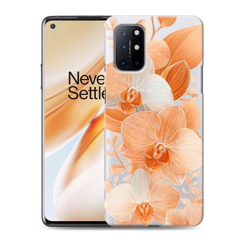 Силиконовый чехол на OnePlus 8T с принтом Бежевые цветы Силиконовый чехол на OnePlus 8T с принтом Бежевые цветы