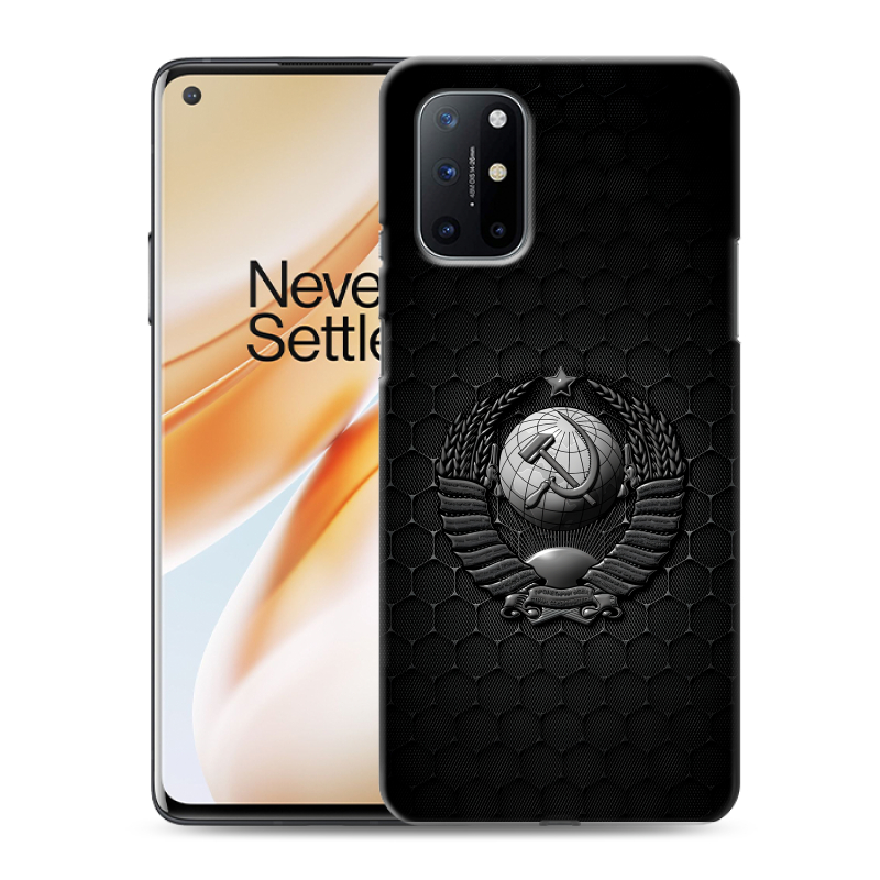 Силиконовый противоударный чехол на OnePlus 8T с принтом Герб Флаг СССР Силиконовый противоударный чехол на OnePlus 8T с принтом Герб Флаг СССР