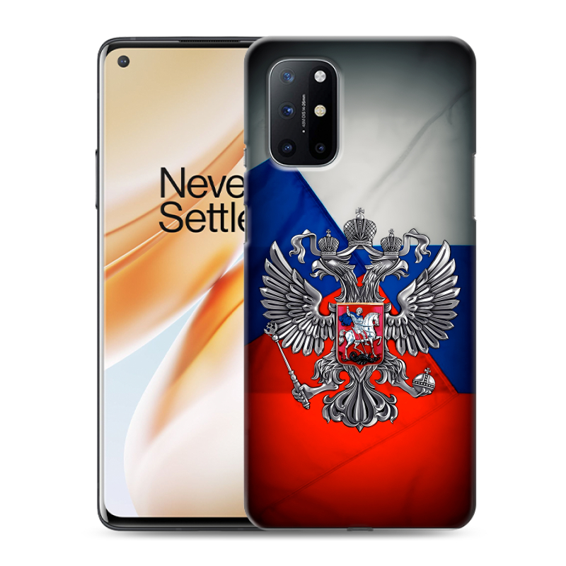 Силиконовый противоударный чехол на OnePlus 8T с принтом Флаг России Силиконовый противоударный чехол на OnePlus 8T с принтом Флаг России