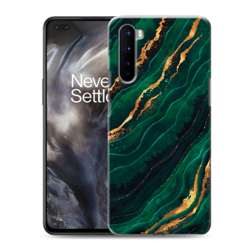 Силиконовый чехол на OnePlus Nord с принтом Мрамор зеленое золото Силиконовый чехол на OnePlus Nord с принтом Мрамор зеленое золото