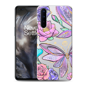 Силиконовый чехол на OnePlus Nord с принтом Бабочки и цветы Силиконовый чехол на OnePlus Nord с принтом Бабочки и цветы