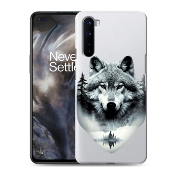 Силиконовый чехол на OnePlus Nord с принтом Волк в лесу Силиконовый чехол на OnePlus Nord с принтом Волк в лесу