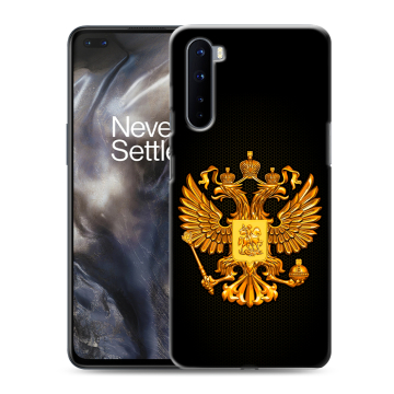 Силиконовый чехол на OnePlus Nord с принтом Герб России желтый Силиконовый чехол на OnePlus Nord с принтом Герб России желтый