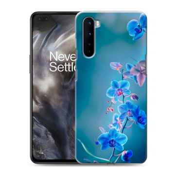 Силиконовый чехол на OnePlus Nord с принтом Голубые цветы Силиконовый чехол на OnePlus Nord с принтом Голубые цветы