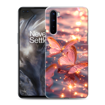 Силиконовый чехол на OnePlus Nord с принтом бабочки розовые Силиконовый чехол на OnePlus Nord с принтом бабочки розовые