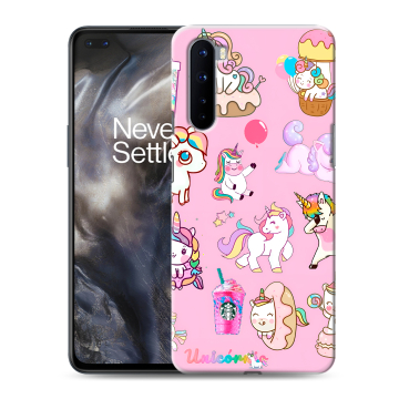 Силиконовый чехол на OnePlus Nord с принтом розовые единороги Силиконовый чехол на OnePlus Nord с принтом розовые единороги